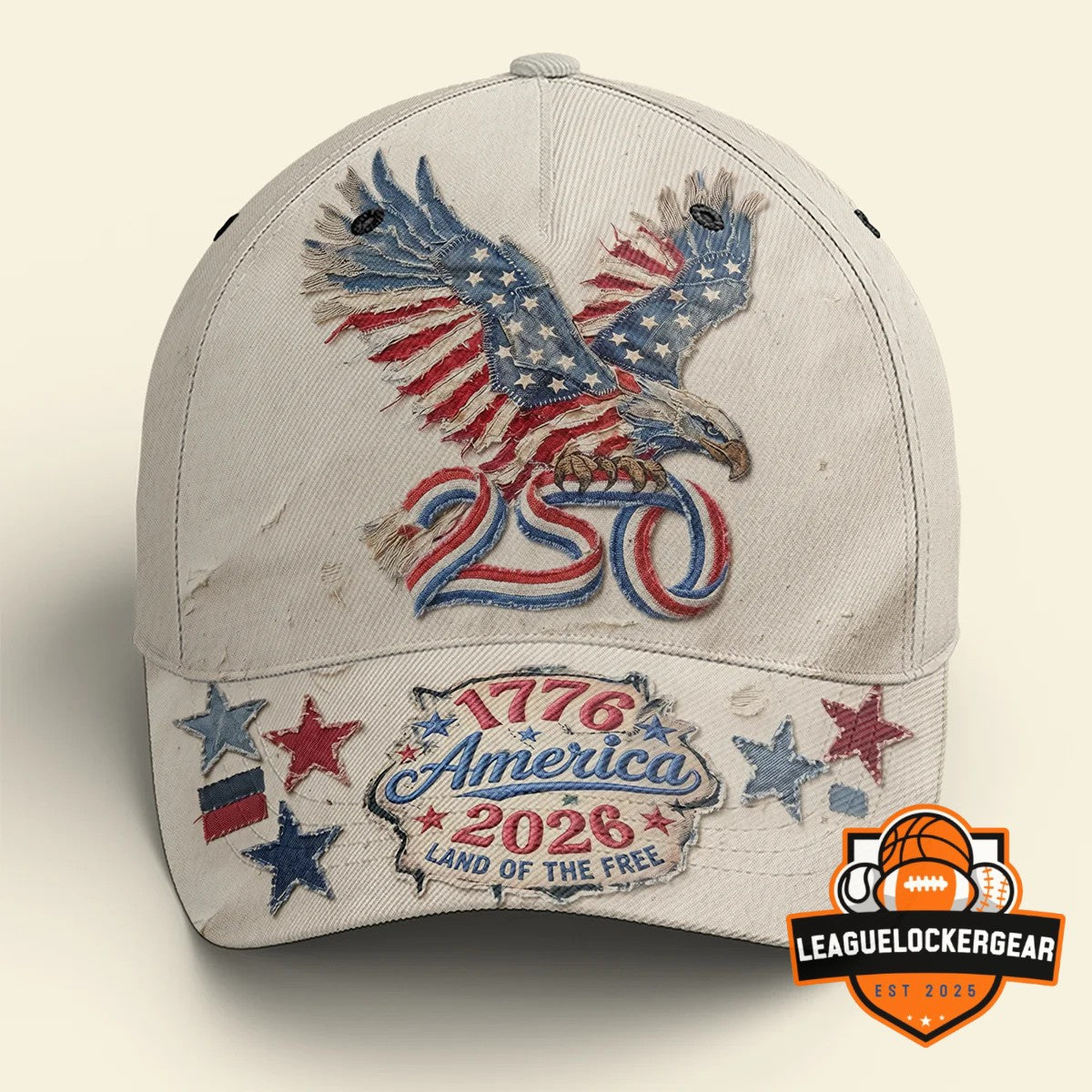 America 250th Anniversary 1776-2026 Land of the Free Baseball Cap