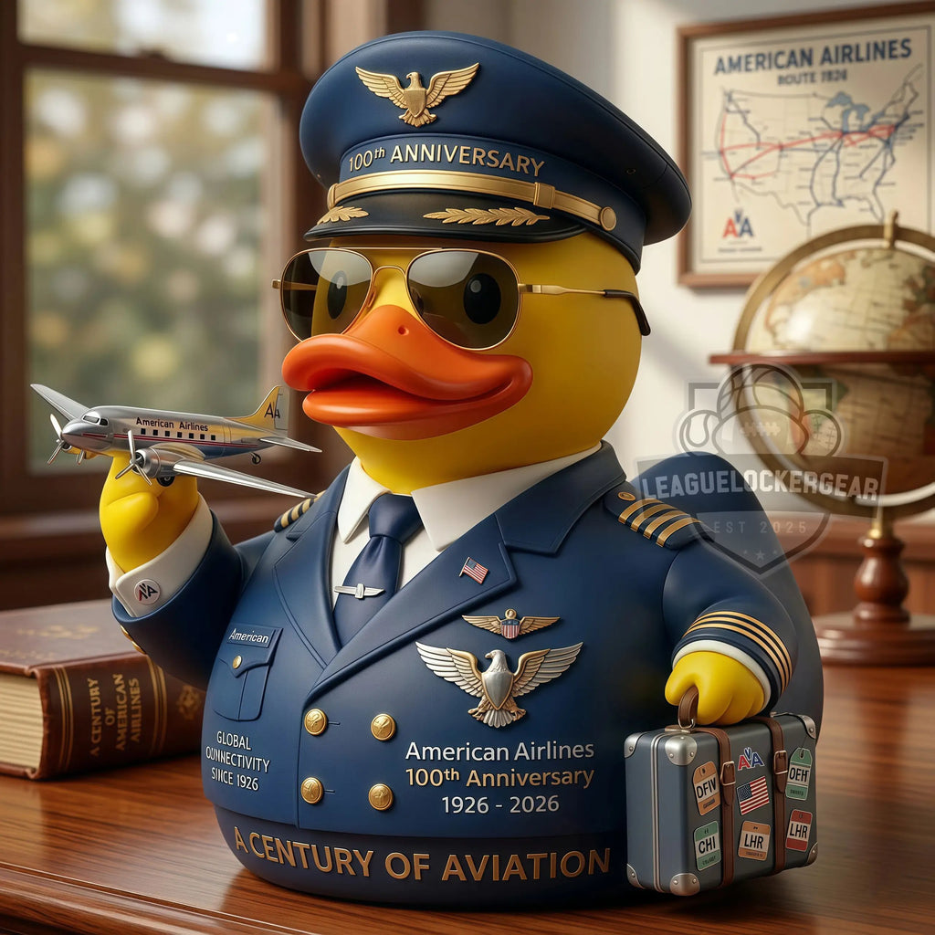 American Airlines 100th Anniversary Pilot Duck Figurine