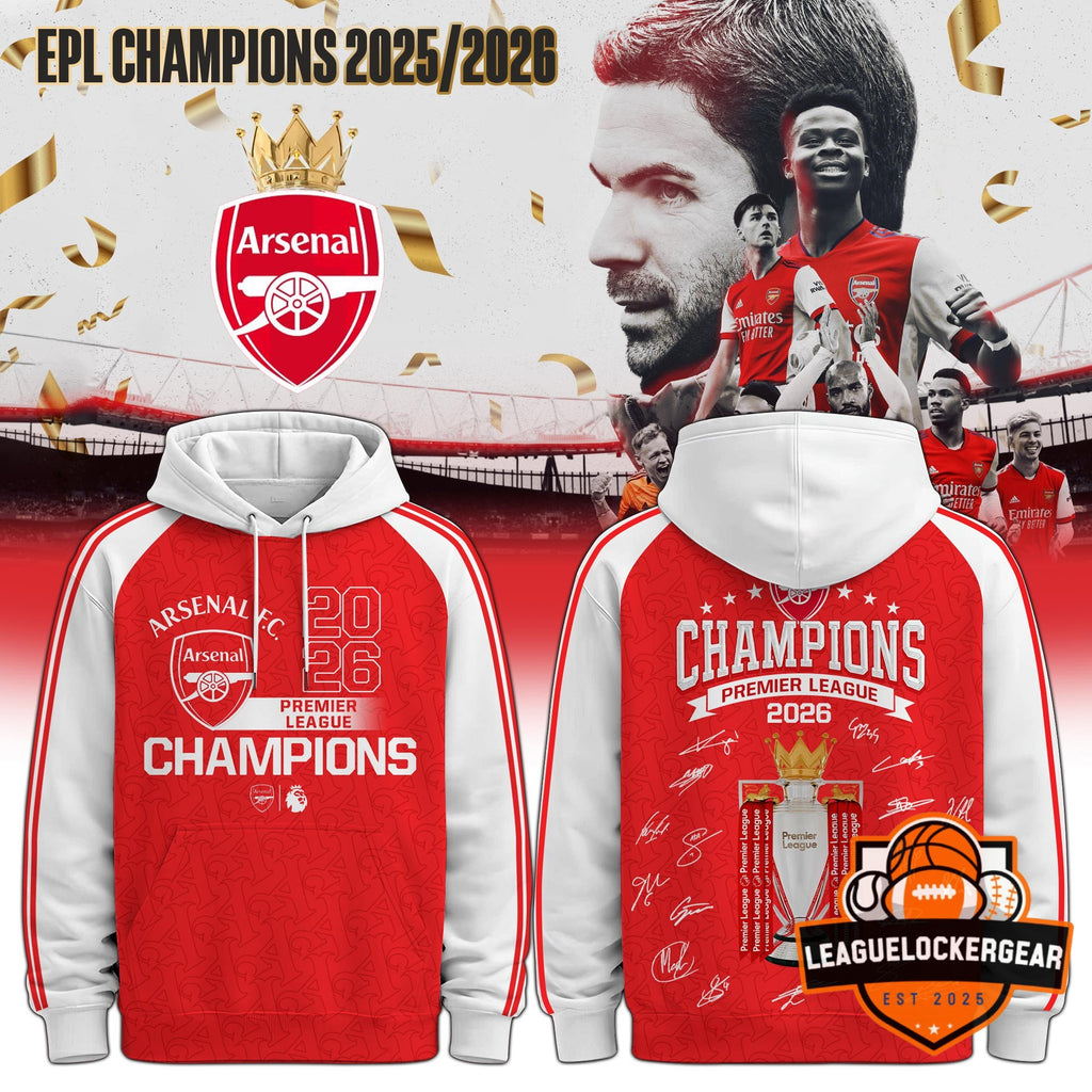 Arsenal F.C. Premier League Champions 2026 Hoodie