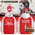 Arsenal F.C. Premier League Champions 2026 Hoodie