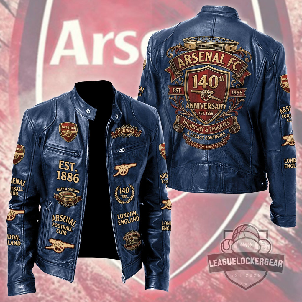 Arsenal FC 140th Anniversary Leather Jacket