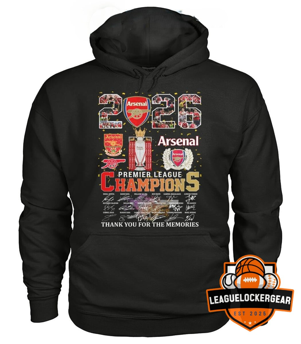 Arsenal Football Club Premier League Champions 2026 T-Shirt