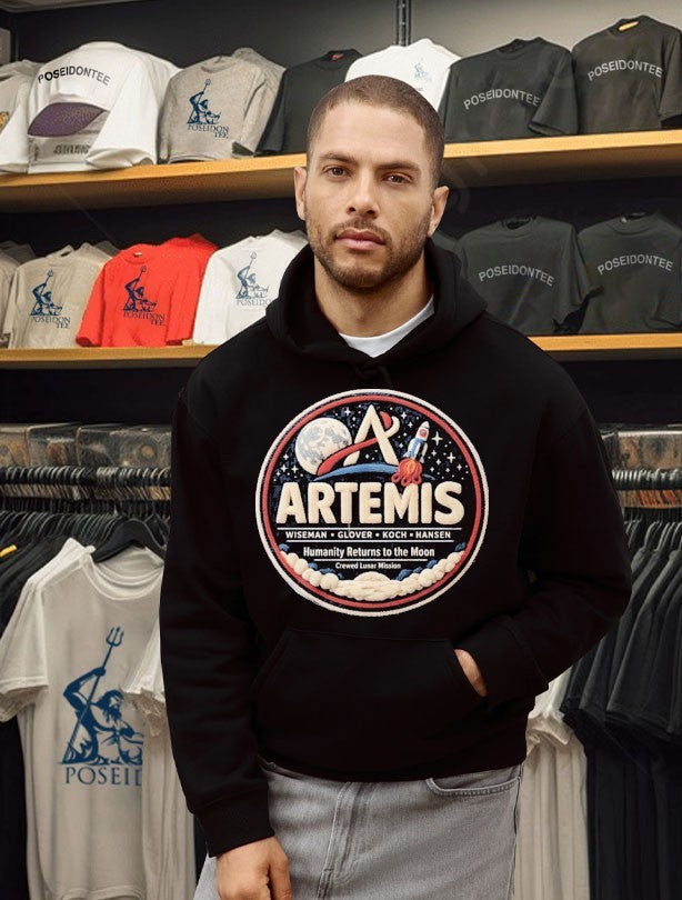 Artemis 2 Mission Faux Lunar Patch NASA T-shirt