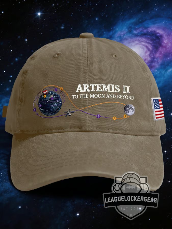 Artemis II To The Moon And Beyond Mission Trajectory Baseball Cap