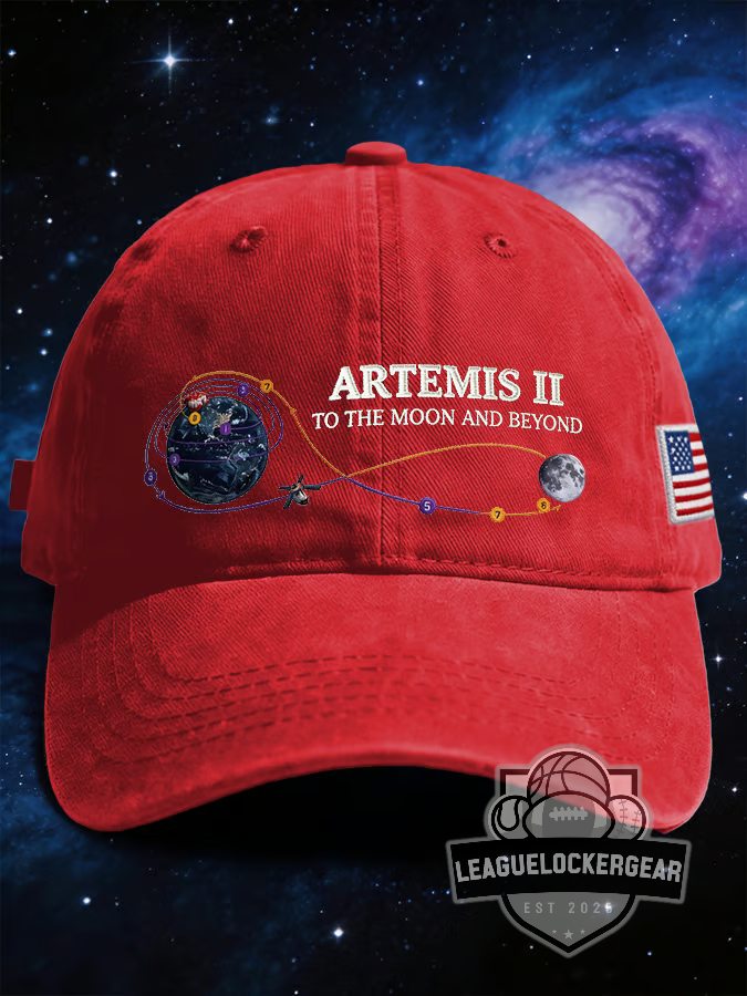 Artemis II To The Moon And Beyond Mission Trajectory Baseball Cap