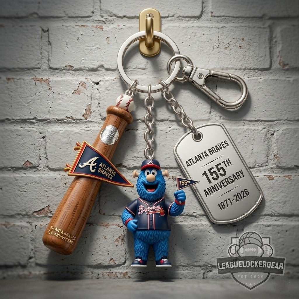 Atlanta Braves 155th Anniversary 1871-2026 Keychain