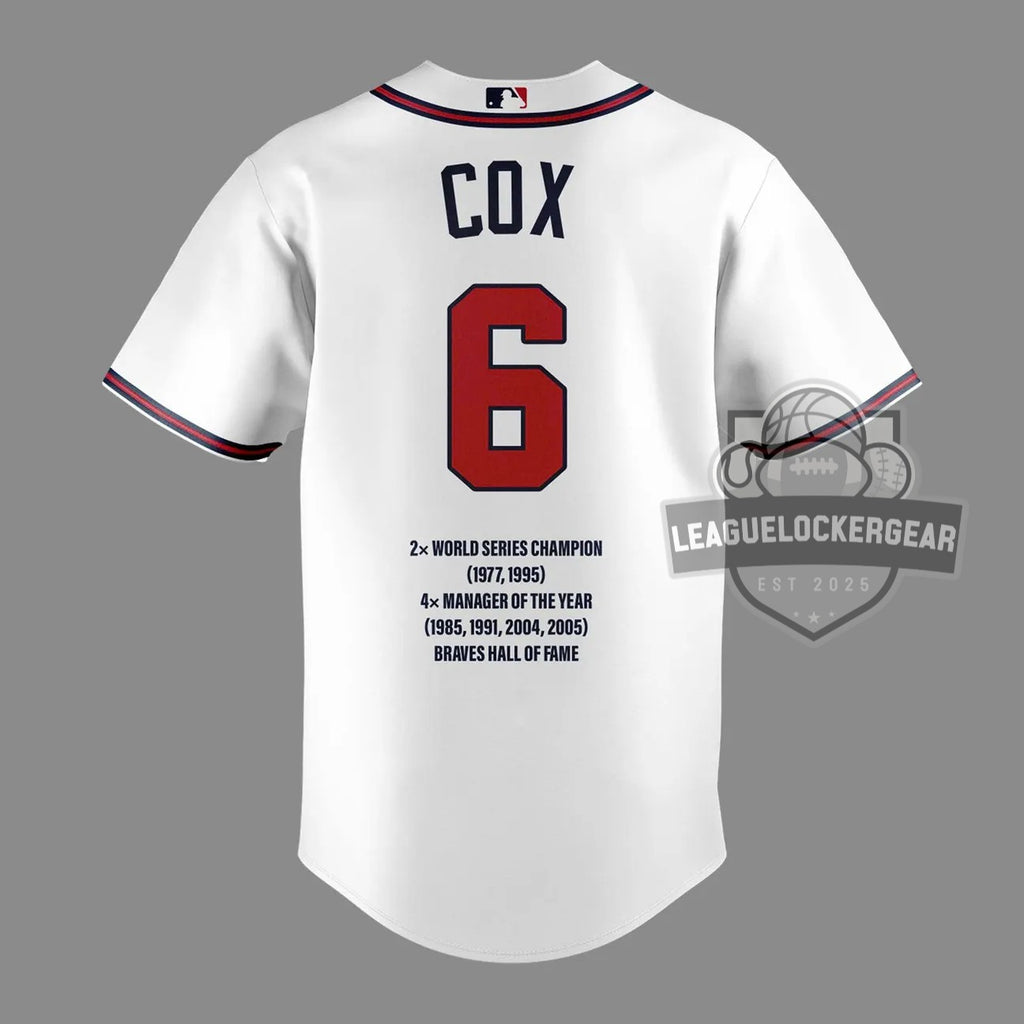 Atlanta Braves Bobby Cox Memorial Manager Baseball Jersey