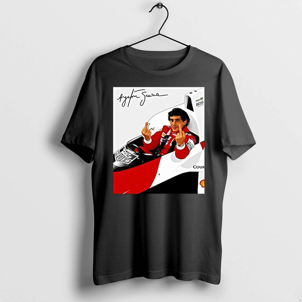 Ayrton Senna Middle Finger Signature Meme 0 Tshirts Sweater