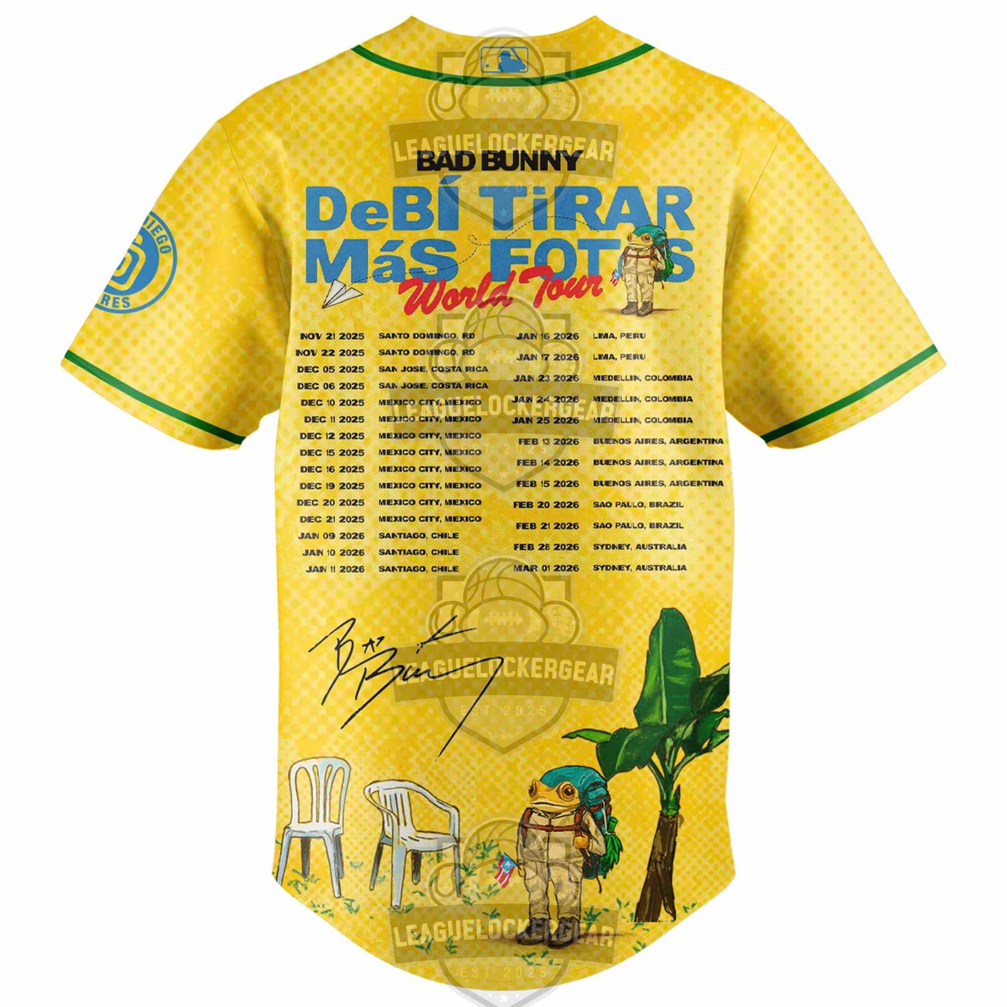 Bad Bunny San Diego Padres DeBí TiraR MáS FOT World Tour Baseball Jersey