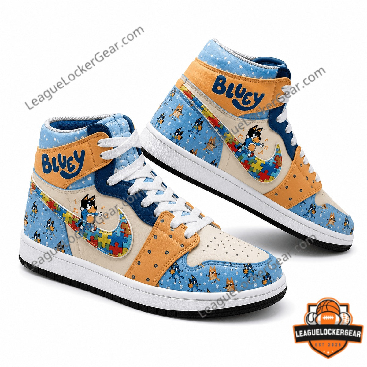 Bluey Autism Awareness Month High-Top Sneakers