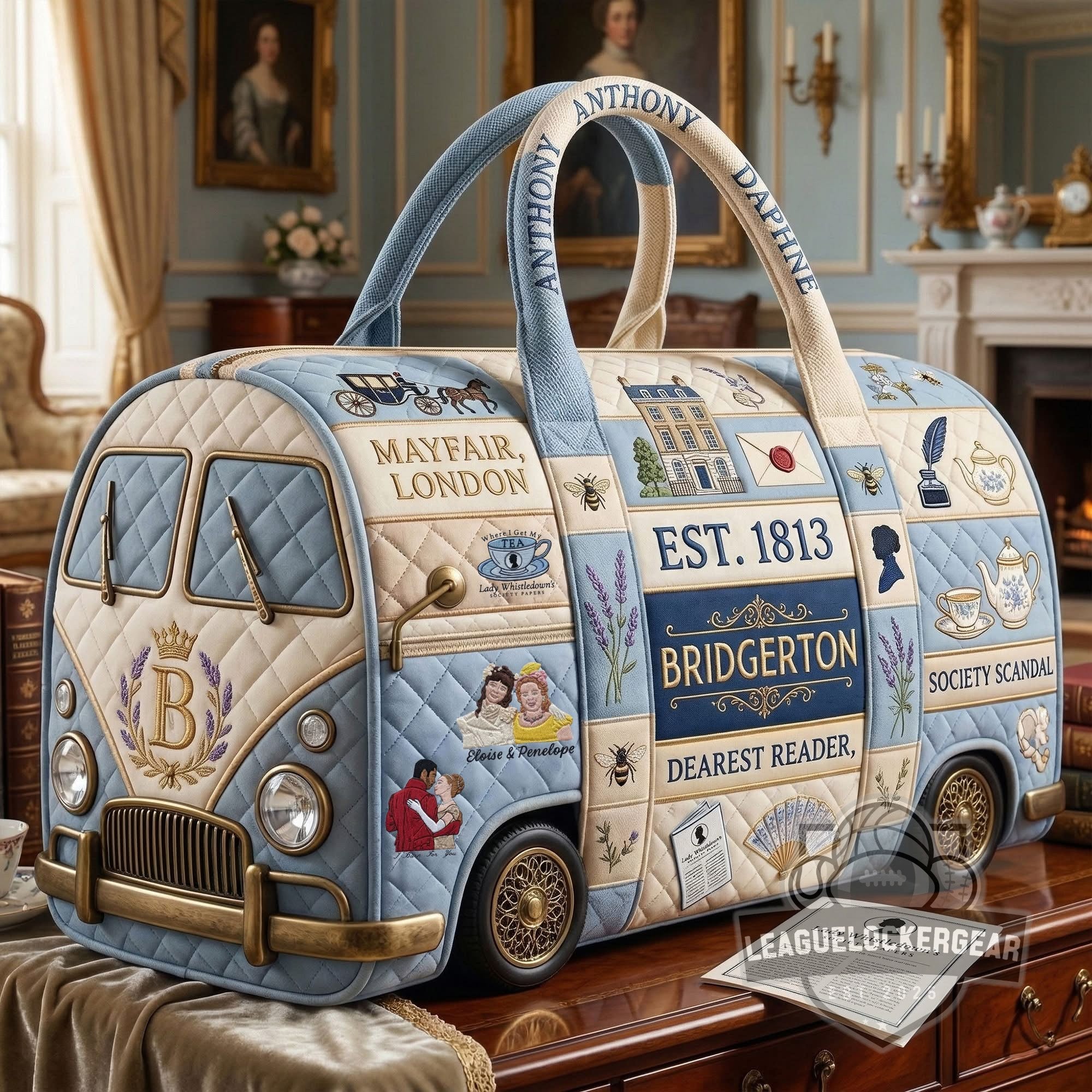 Bridgerton EST. 1813 Quilted Duffle Bag