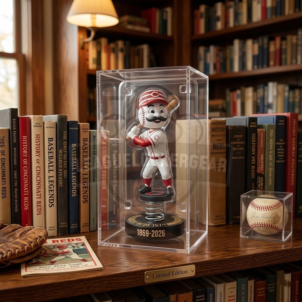 Cincinnati Reds 157th Anniversary 1869-2026 Car Dashboard Bobblehead
