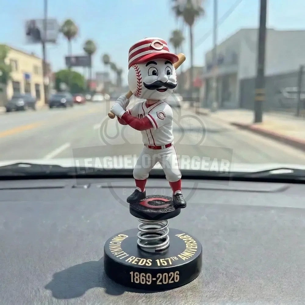 Cincinnati Reds 157th Anniversary 1869-2026 Car Dashboard Bobblehead