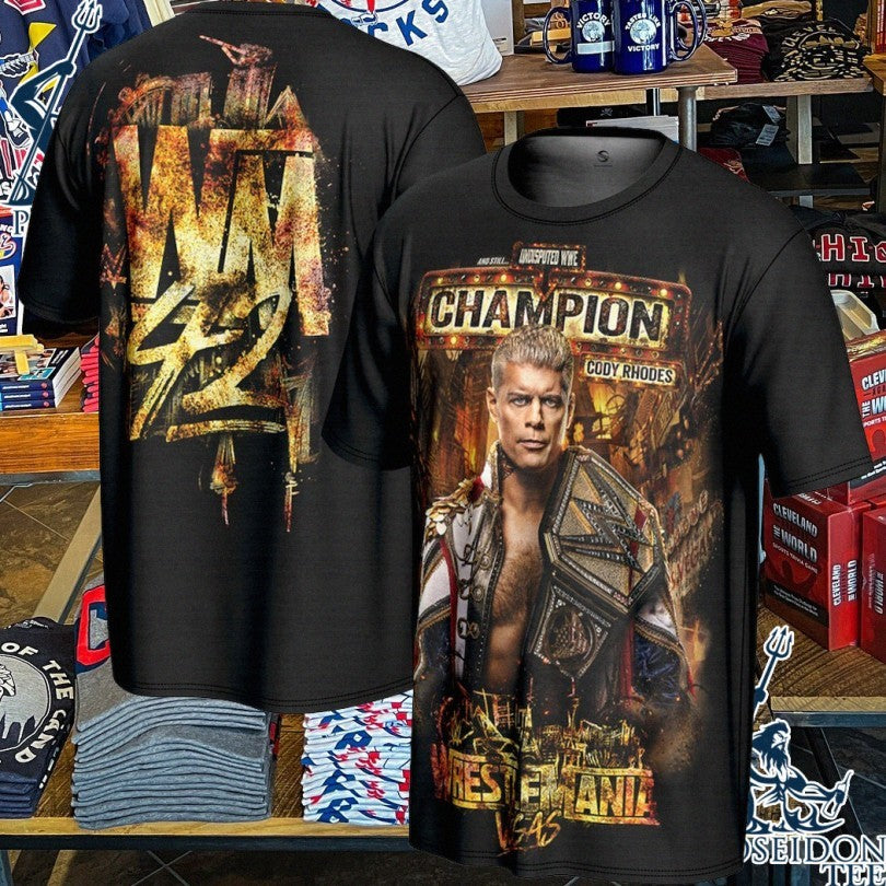 Cody Rhodes Wwe Wrestlemania 42 Vegas Winner Undisputed Wwe Champion Prosphere T-shirt