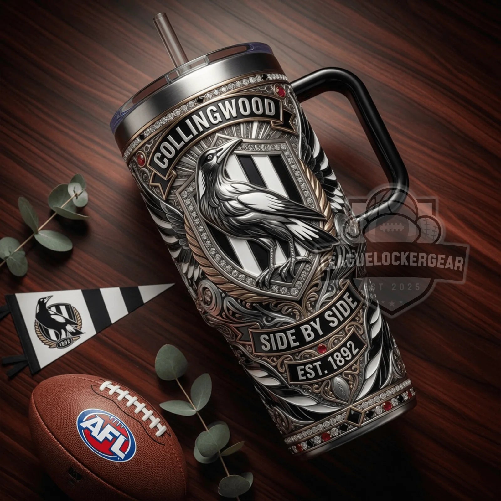 Collingwood Magpies Side By Side Est 1892 Yeti Tumbler With Handle