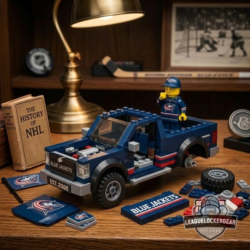 Columbus Blue Jackets Building Block Pickup Truck Set