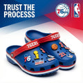 Philadelphia 76ers NBA Crocs Clogs – “Trust The Process” Revolutionary Clog Edition