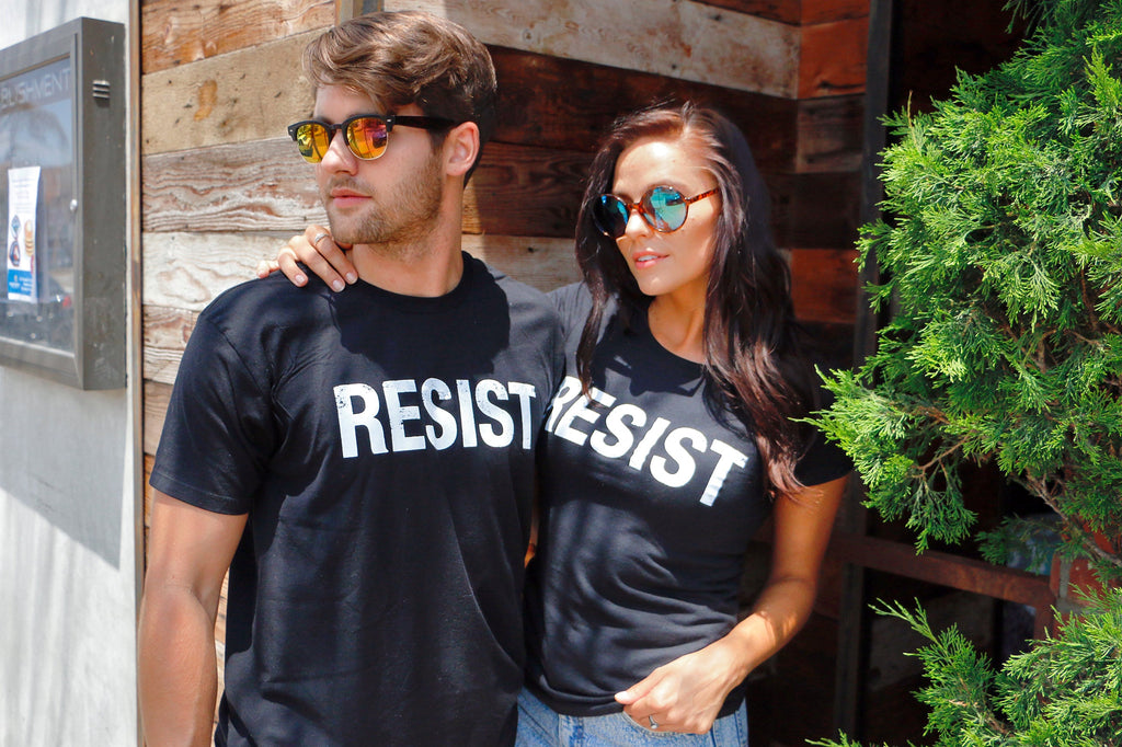 Womens Resist T Shirts Political Anti Authority Protest Tees Rebel Rally March Tee