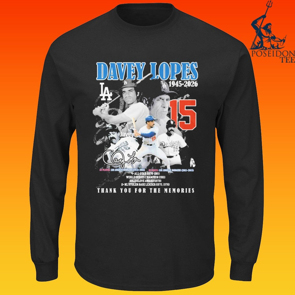 Davey Lopes Los Angeles Dodgers 1945 2026 Thank You For The Memories Legend T-shirt