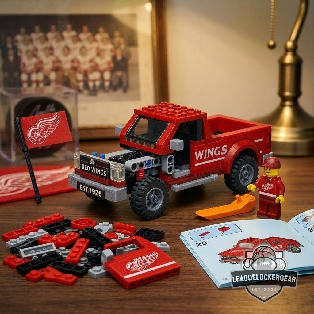 Detroit Red Wings EST 1926 Pickup Truck Building Blocks Set