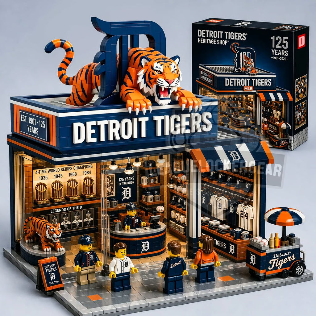 Detroit Tigers 125 Years Heritage Shop Building Blocks Set