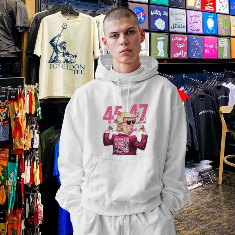 Donald Trump 45 47 Bubble Gum Qr Code T-shirt