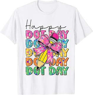 Pencil Bow Happy Dot Day Teacher Unisex T-shirt, Sweatshirt, Hoodie (1)