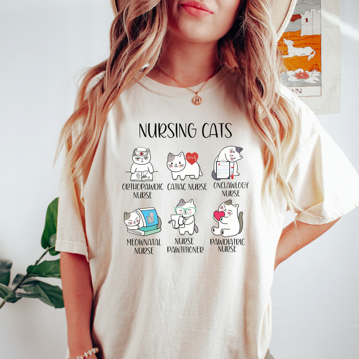 Nursing Cats Nurse Cat Lover Nurse Types Cat Puns Nurse Team Cat Tee Comfort Colors (3)