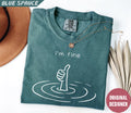 Comfort Colors I'M Fine Sarcastic Humor Mental Health Therapy Therapy Drowning (1)