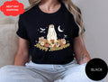 Halloween Ghos Ghost Pumpkin Spooky Season Spooky Scary Night Scene Treat Trick Pumpkin Tee (1)