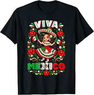 Viva Mexico Mexican Girl Flag Independence Day Unisex T-shirt, Sweatshirt, Hoodie (1)
