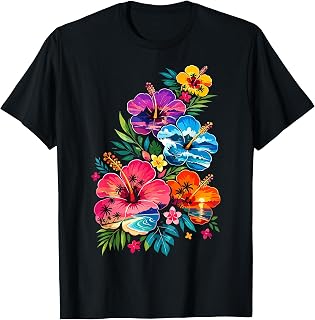 Summer Beach Hibiscus Floral Unisex T-shirt, Sweatshirt, Hoodie (1)