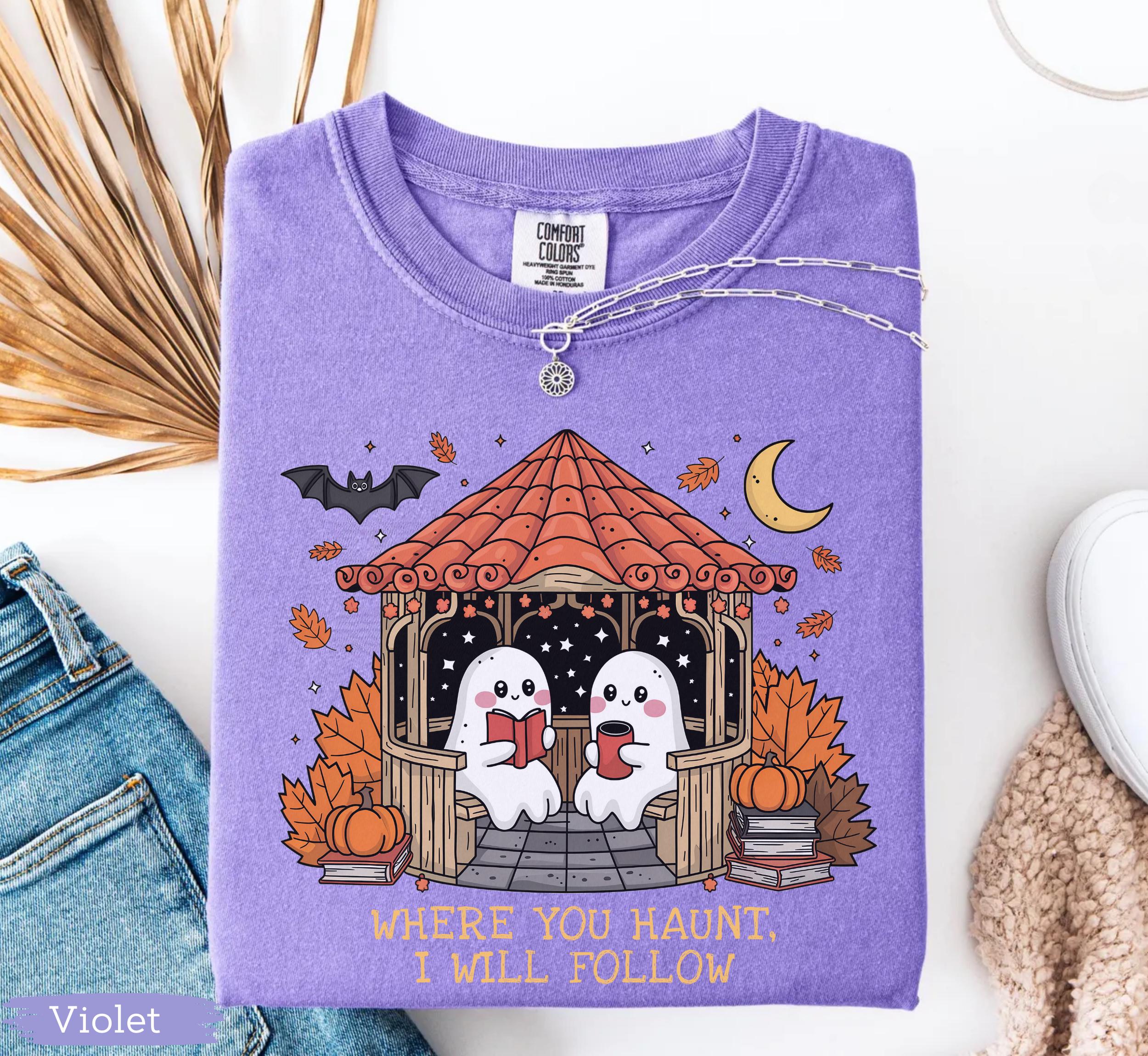 Gilmore Ghouls Where Haunt Follow Ghost Halloween Tee Spooky Fall Autum Ghost Couple (4)
