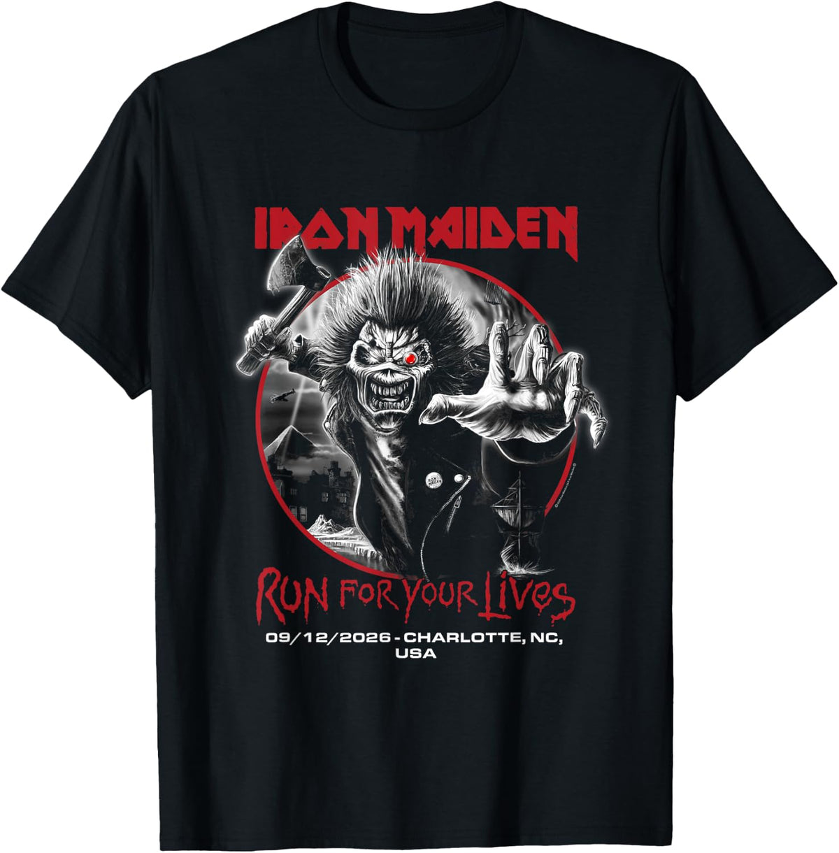 Iron Maiden Run Lives Tour 2026 Charlotte Unisex T-shirt, Sweatshirt, Hoodie (1)