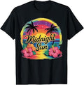 Retro Midnight Sun Paradise Sunset Beach Vacation Unisex T-shirt, Sweatshirt, Hoodie (1)