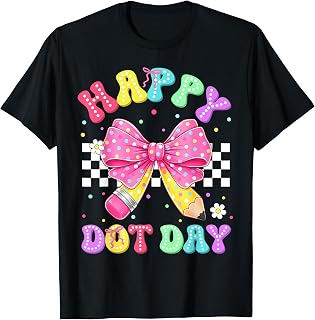 Happy Dot Polka Dots Coquette Pencil Bow Teachers Unisex T-shirt, Sweatshirt, Hoodie (1)