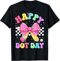 Happy Dot Polka Dots Coquette Pencil Bow Teachers Unisex T-shirt, Sweatshirt, Hoodie (1)