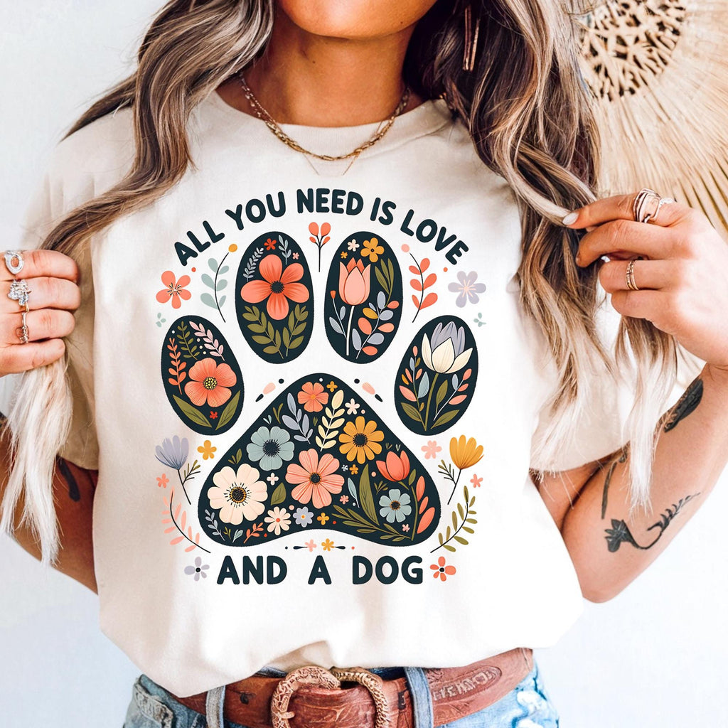 Floral Paw Dog Lover Animal Rescue Unisex T-shirt, Sweatshirt, Hoodie (1)