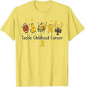 Tackle Childhood Cancer Awareness Football Gold Ribbon Unisex T-shirt, Sweatshirt, Hoodie (1)