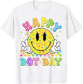 Happy Dot Day Smile Face Colorful Polka Dot Groovy Unisex T-shirt, Sweatshirt, Hoodie (1)