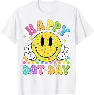 Happy Dot Day Smile Face Colorful Polka Dot Groovy Unisex T-shirt, Sweatshirt, Hoodie (1)