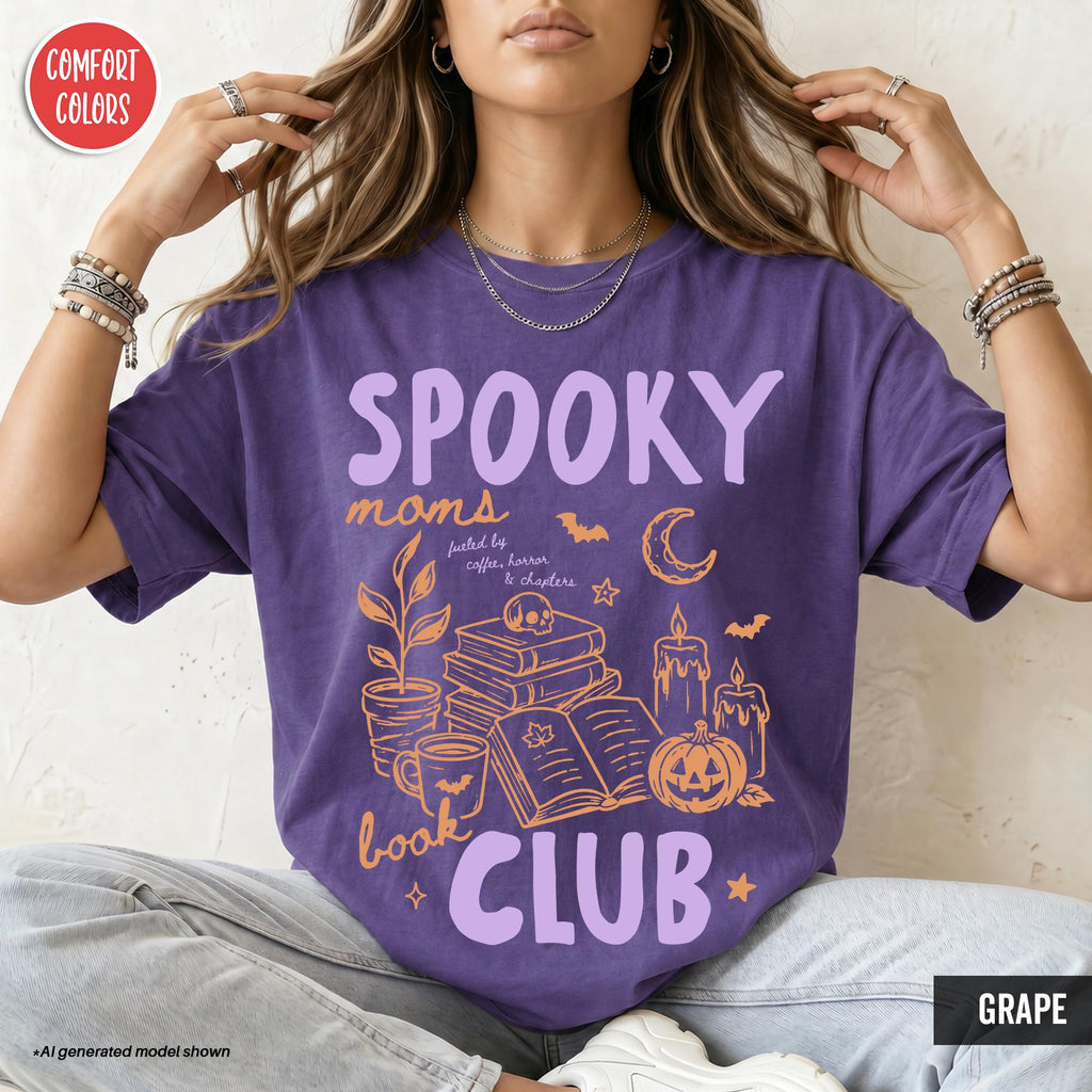 Spooky Moms Book Club Halloween Bookish Late Night Reader Spooky Season Bookworm Mom Coffee Lover Fall Halloween (2)