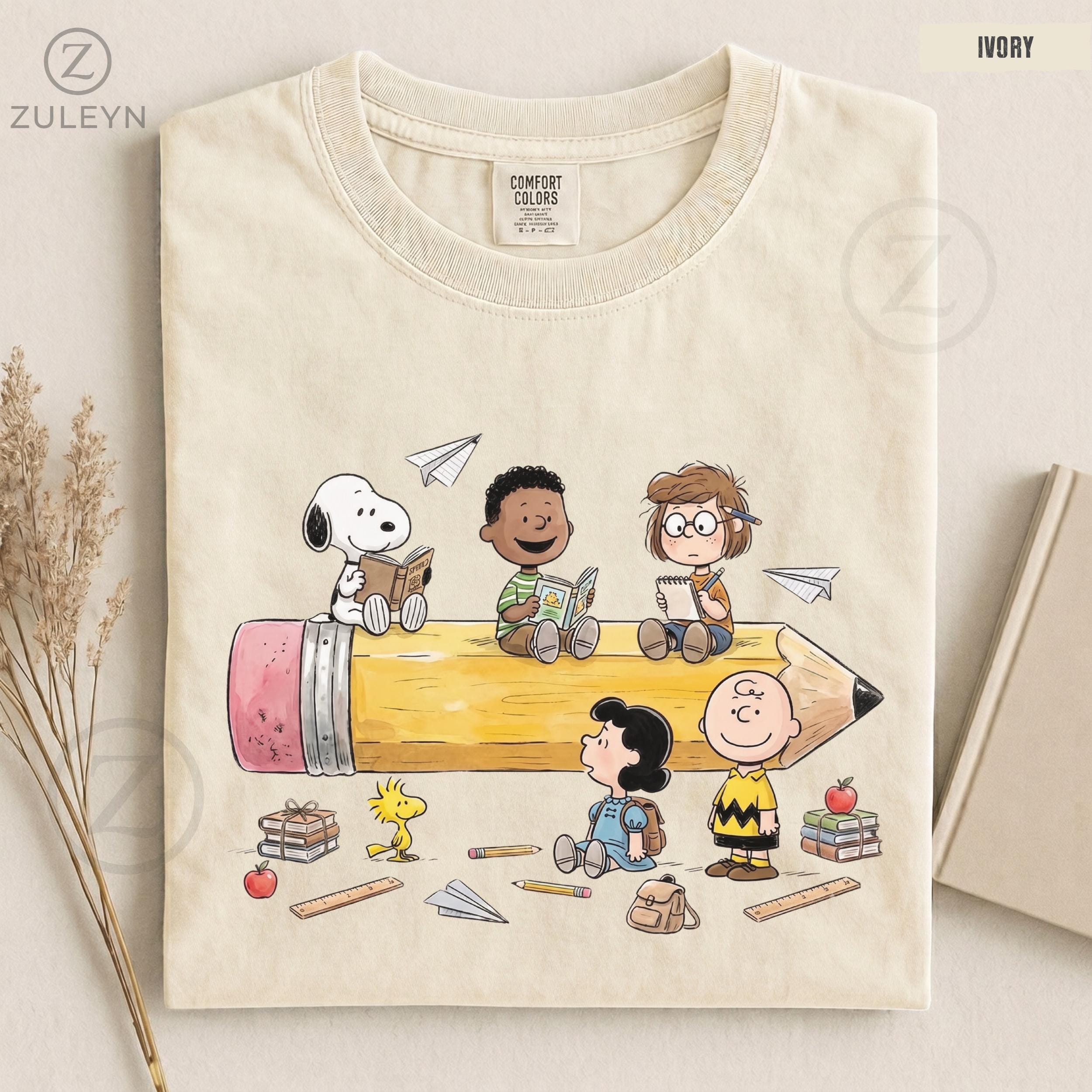 Comfort Colors Back School Cartoon School Friends Tee First Day School Teacher Student (2)