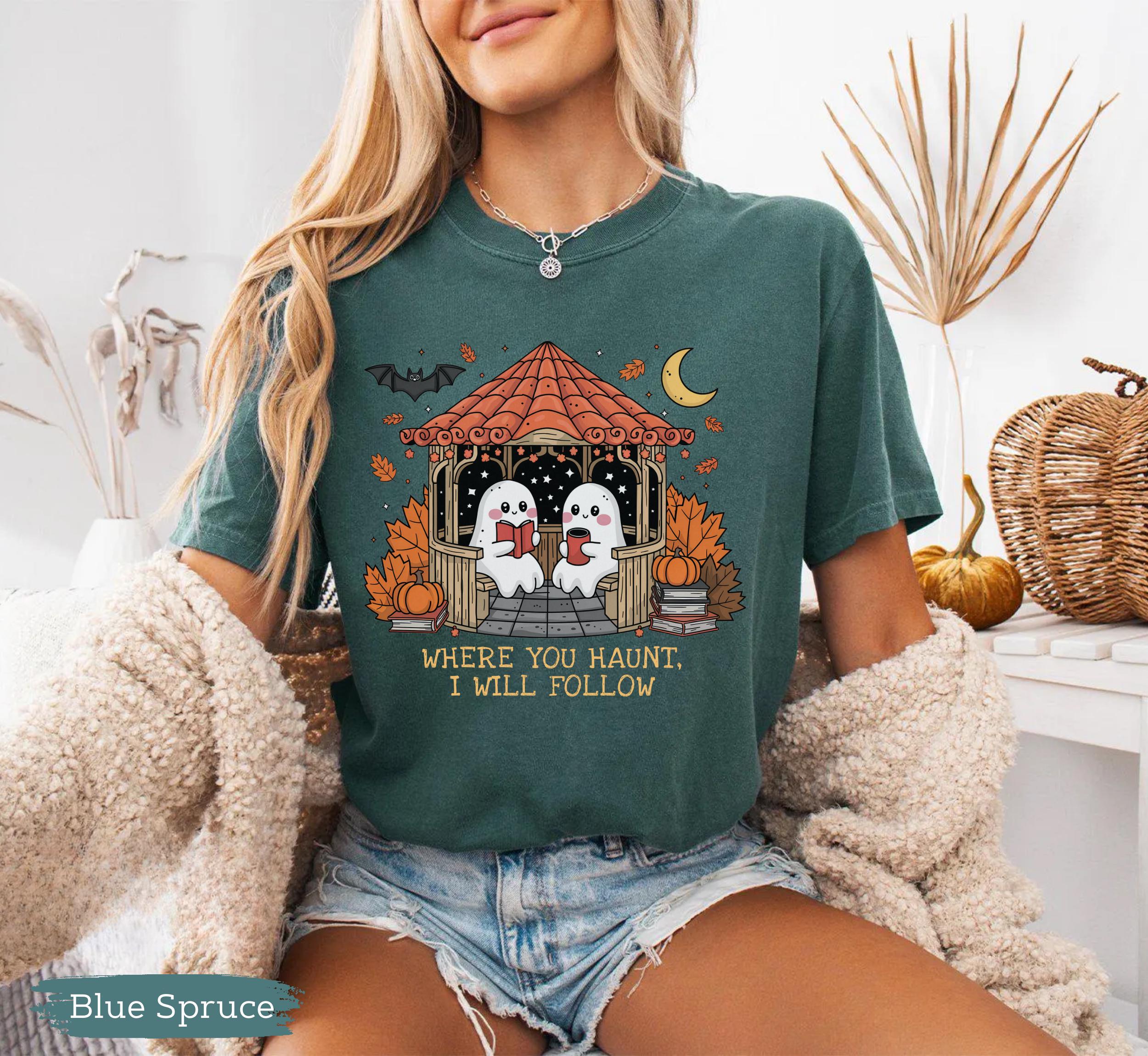 Gilmore Ghouls Where Haunt Follow Ghost Halloween Tee Spooky Fall Autum Ghost Couple (2)
