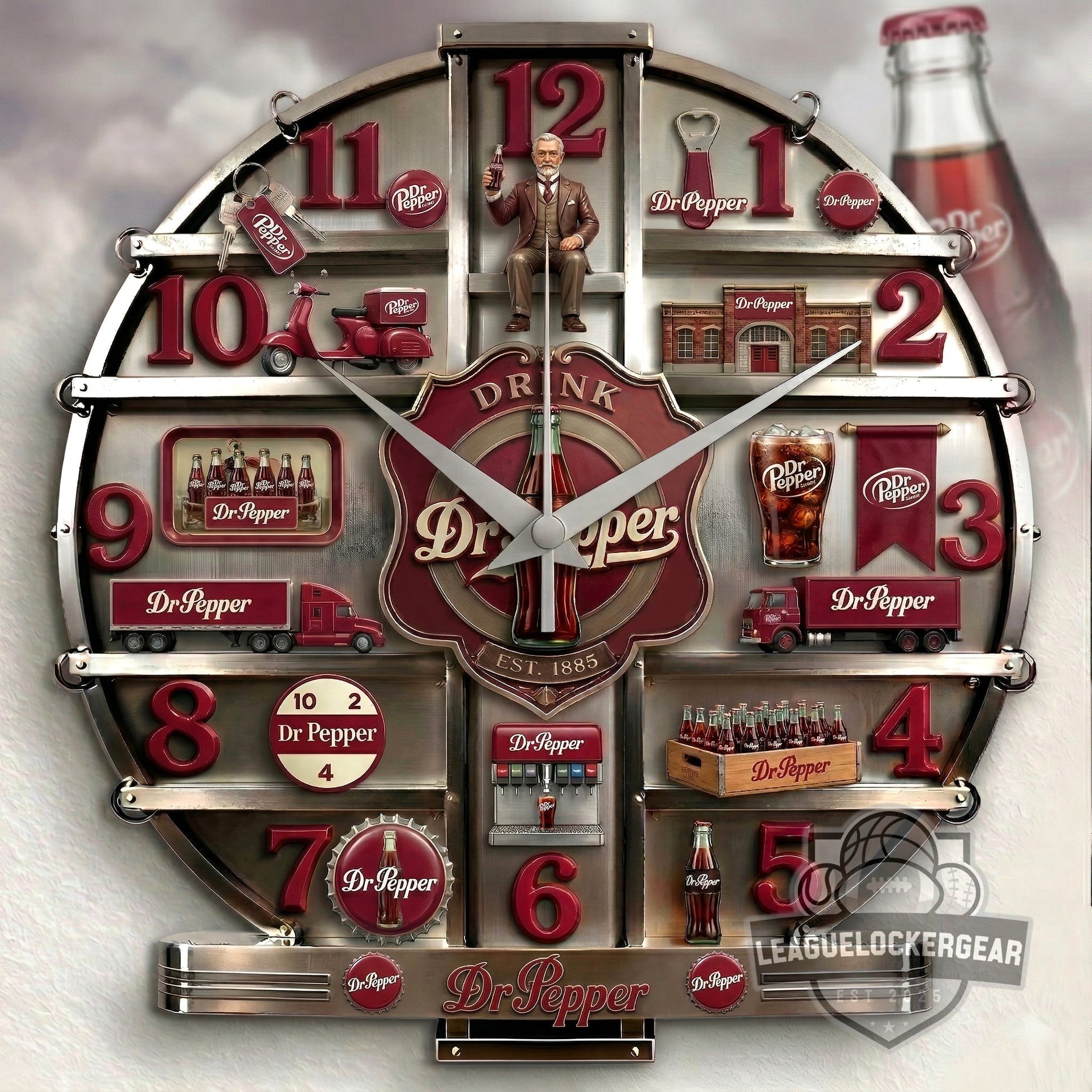 Dr. Pepper Vintage EST. 1885 Sculptured Wall Clock