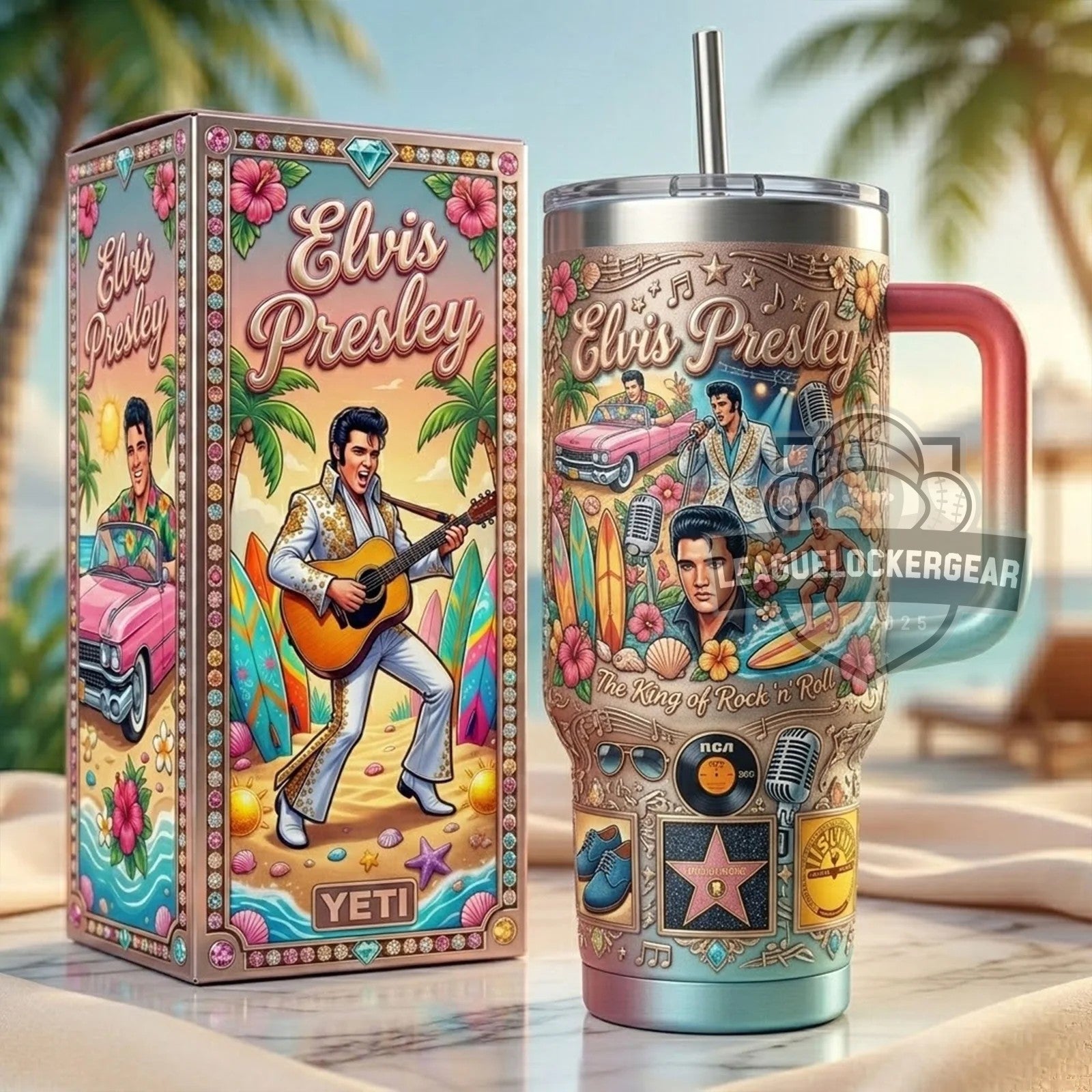 Elvis Presley The King Of Rock n Roll Summer Vibe YETI Tumbler