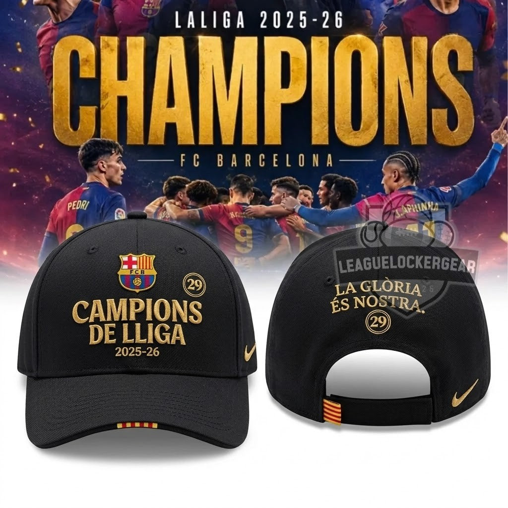 FC Barcelona LALIGA 2025-26 Champions Campiones De Lliga 29 Hoodie