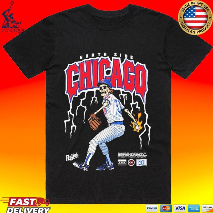 Flame Throwin’ North Side Chicago Baseball Vintage T-shirt
