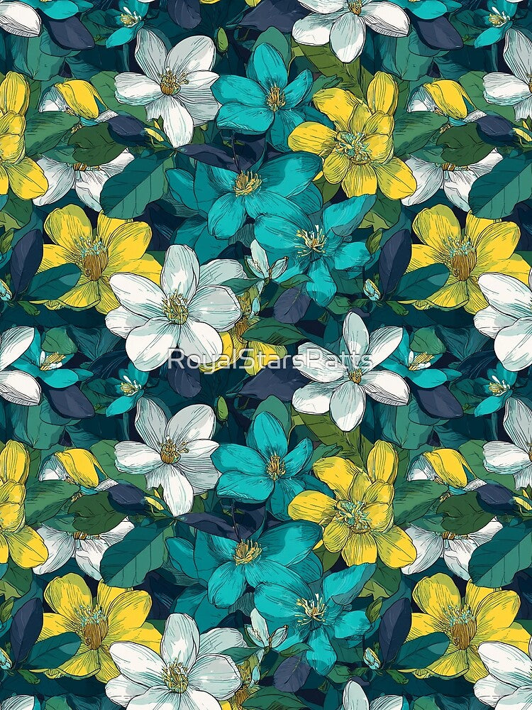 Radiant Gardenias Texture  - Botanical Garden Pattern  - Unique Gifts For Women by RoyalStarsPatts