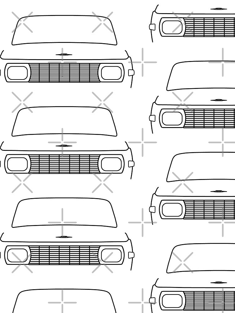 Wartburg 353 Knight vintage car black outline graphic by soitwouldseem